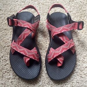 Orange/red Chacos